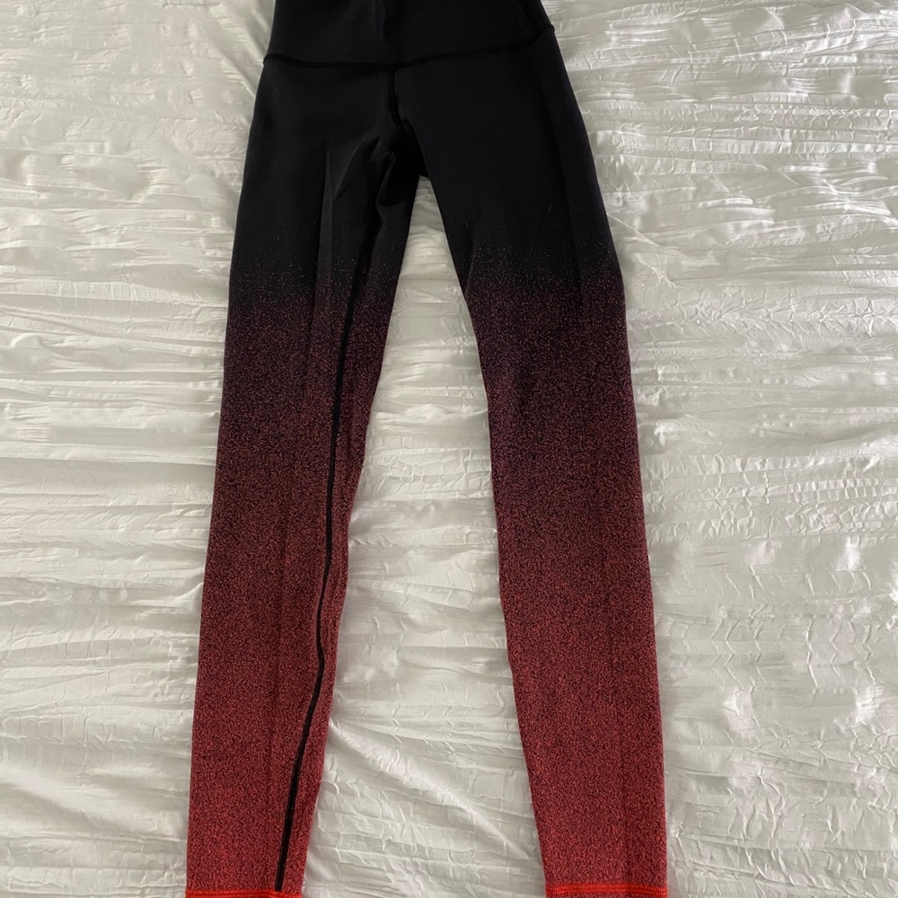 lululemon red ombré wunderunder sz 4